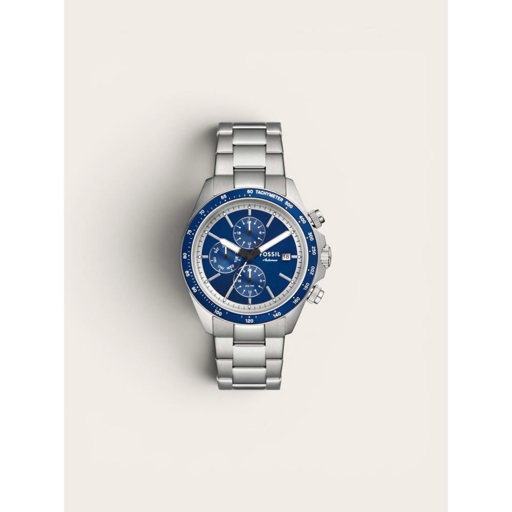 Fossil Autocross BQ2878 Mens Multifunction Blue Sunray Dial‎ Watch NIB Nice!